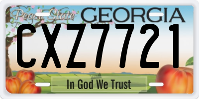 GA license plate CXZ7721