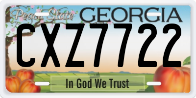 GA license plate CXZ7722