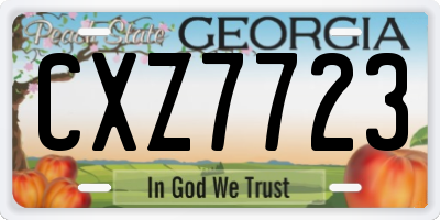 GA license plate CXZ7723
