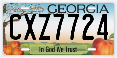 GA license plate CXZ7724