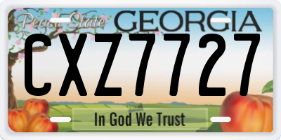 GA license plate CXZ7727