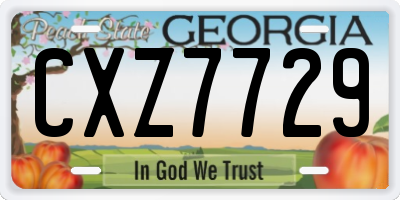 GA license plate CXZ7729