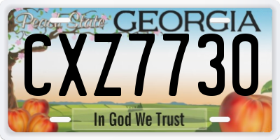 GA license plate CXZ7730
