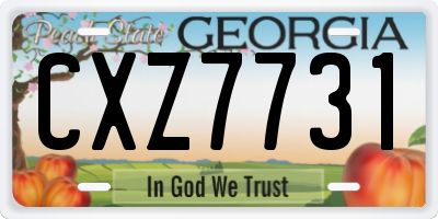 GA license plate CXZ7731