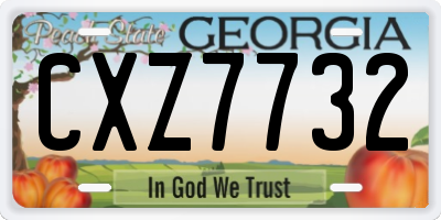 GA license plate CXZ7732