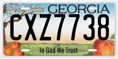 GA license plate CXZ7738