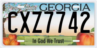GA license plate CXZ7742