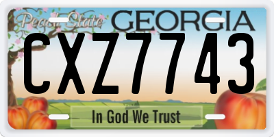 GA license plate CXZ7743