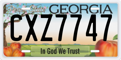 GA license plate CXZ7747
