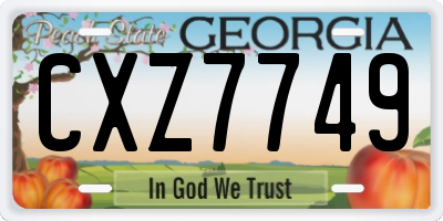 GA license plate CXZ7749