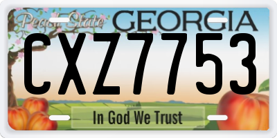 GA license plate CXZ7753
