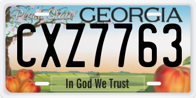 GA license plate CXZ7763