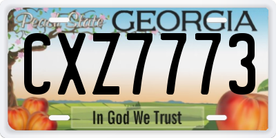 GA license plate CXZ7773