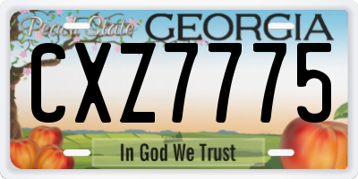 GA license plate CXZ7775