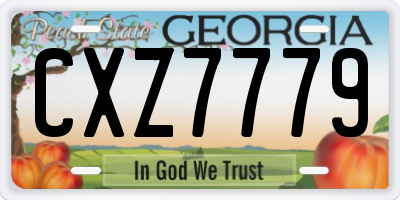 GA license plate CXZ7779