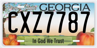 GA license plate CXZ7787