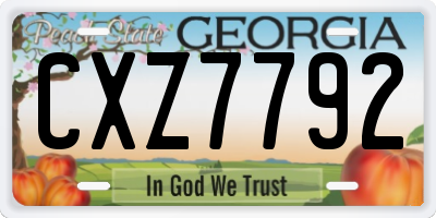 GA license plate CXZ7792