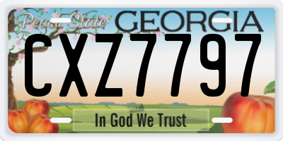 GA license plate CXZ7797