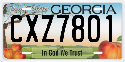 GA license plate CXZ7801