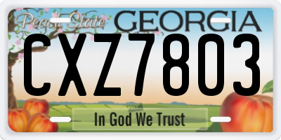 GA license plate CXZ7803