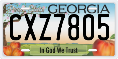 GA license plate CXZ7805