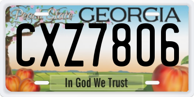 GA license plate CXZ7806