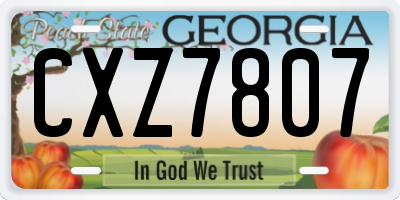GA license plate CXZ7807
