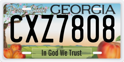 GA license plate CXZ7808
