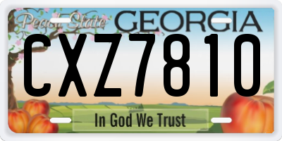 GA license plate CXZ7810