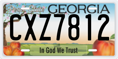 GA license plate CXZ7812