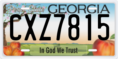 GA license plate CXZ7815