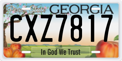 GA license plate CXZ7817