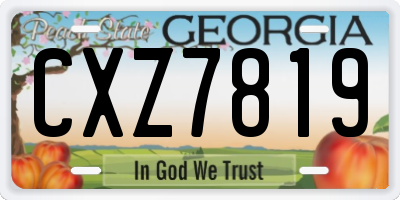 GA license plate CXZ7819
