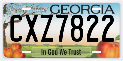 GA license plate CXZ7822