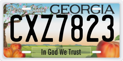 GA license plate CXZ7823