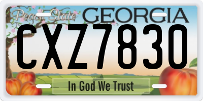 GA license plate CXZ7830