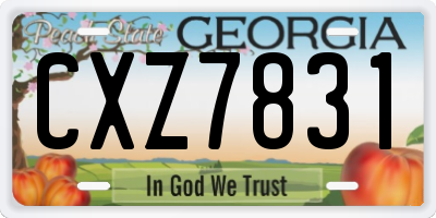 GA license plate CXZ7831
