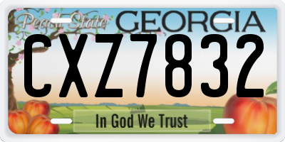 GA license plate CXZ7832