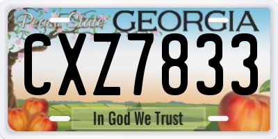 GA license plate CXZ7833