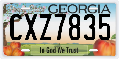 GA license plate CXZ7835
