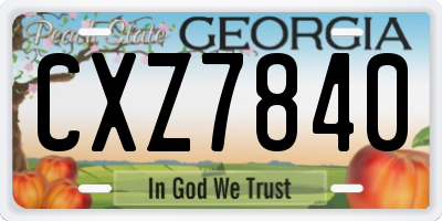 GA license plate CXZ7840