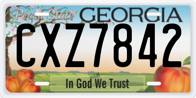 GA license plate CXZ7842