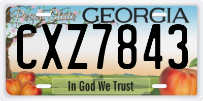 GA license plate CXZ7843