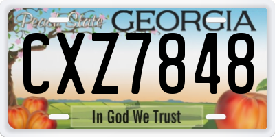 GA license plate CXZ7848
