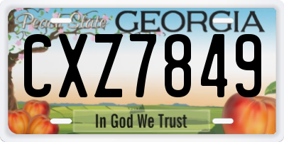 GA license plate CXZ7849