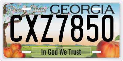 GA license plate CXZ7850