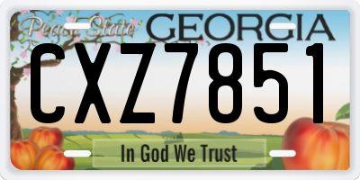 GA license plate CXZ7851