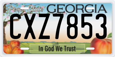 GA license plate CXZ7853