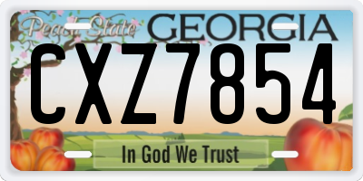 GA license plate CXZ7854