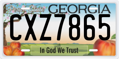 GA license plate CXZ7865